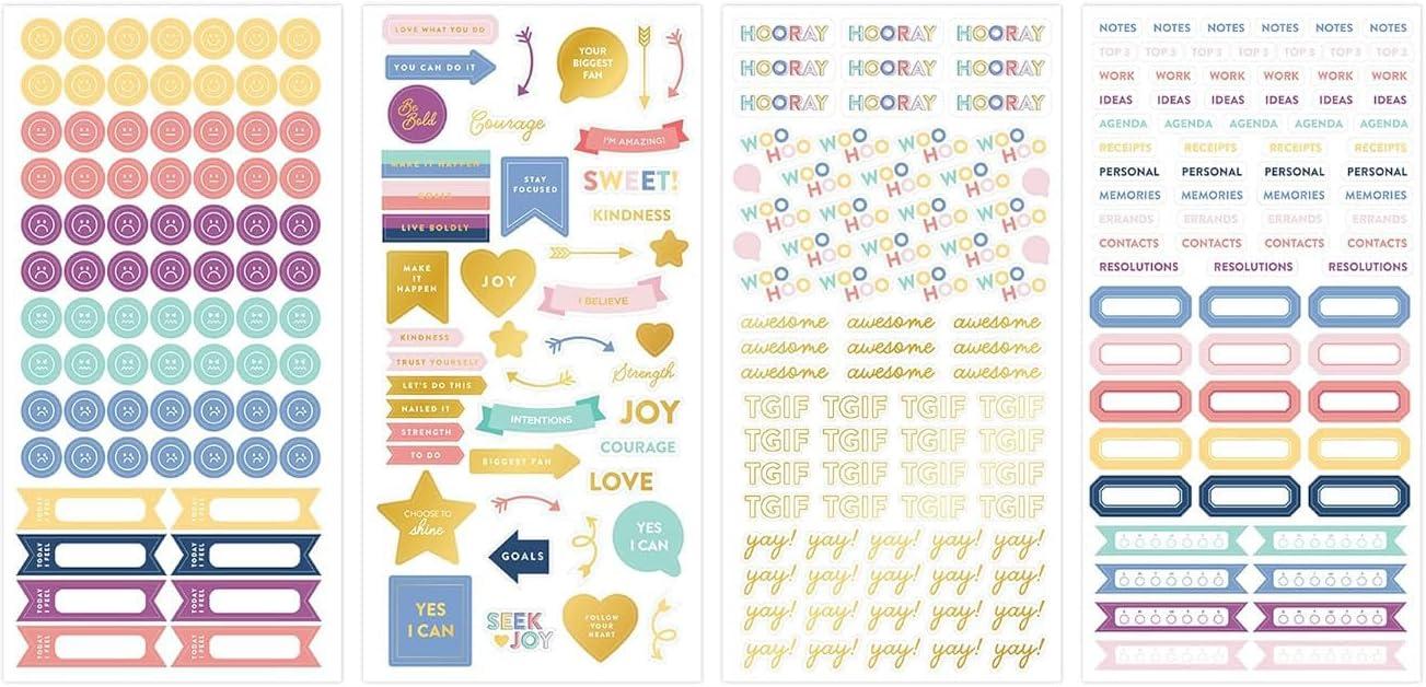 imageBlue Sky Every Day ampamp Every Occasion 2200 Sticker Pack Planner and Calendar Pack 449 x 906 Full Color and Gold Foil 24 Sheets