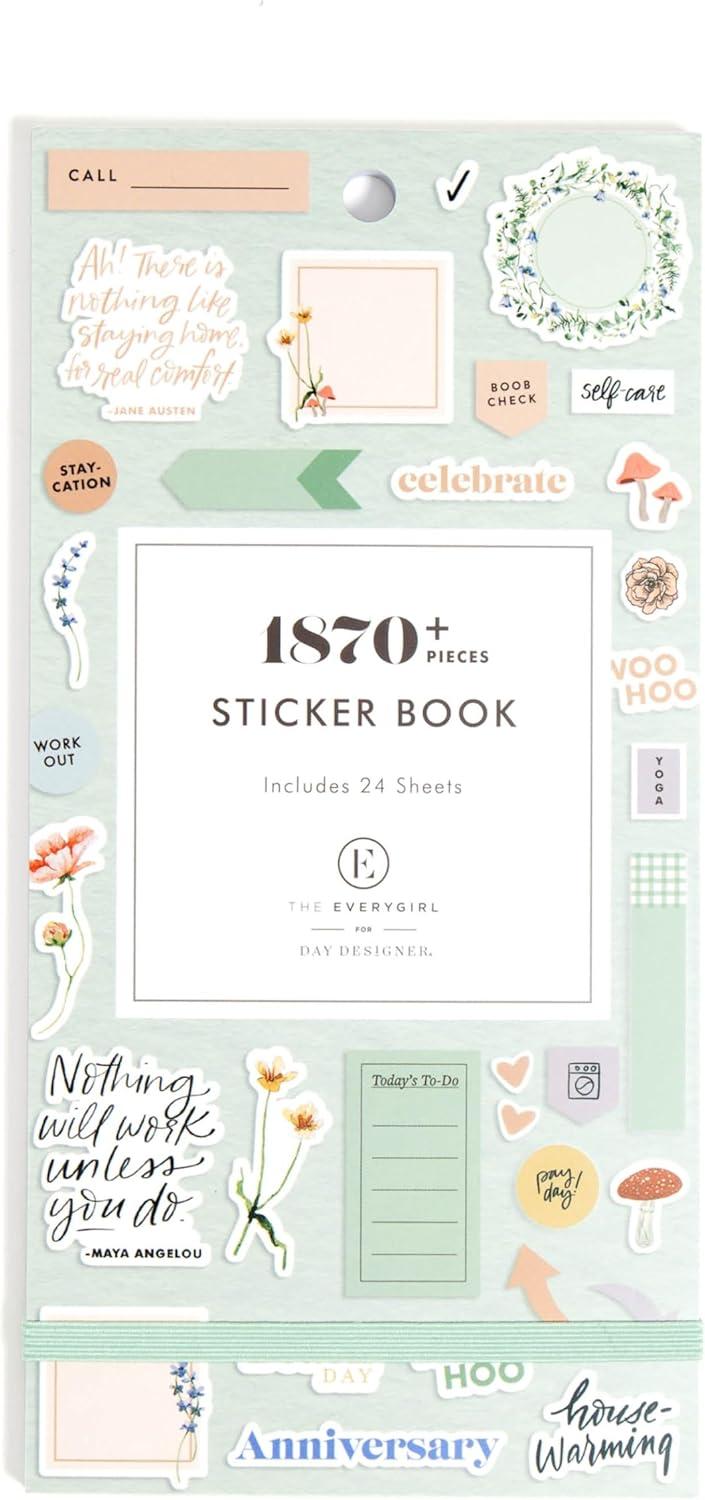 imageBlue Sky Everygirl 1870 Sticker Book Planner and Calendar Pack 449 x 906 Full Color with Bungee Closure 24 Unique Sheets Every Day ampamp Every MonthEvery Day Every Month