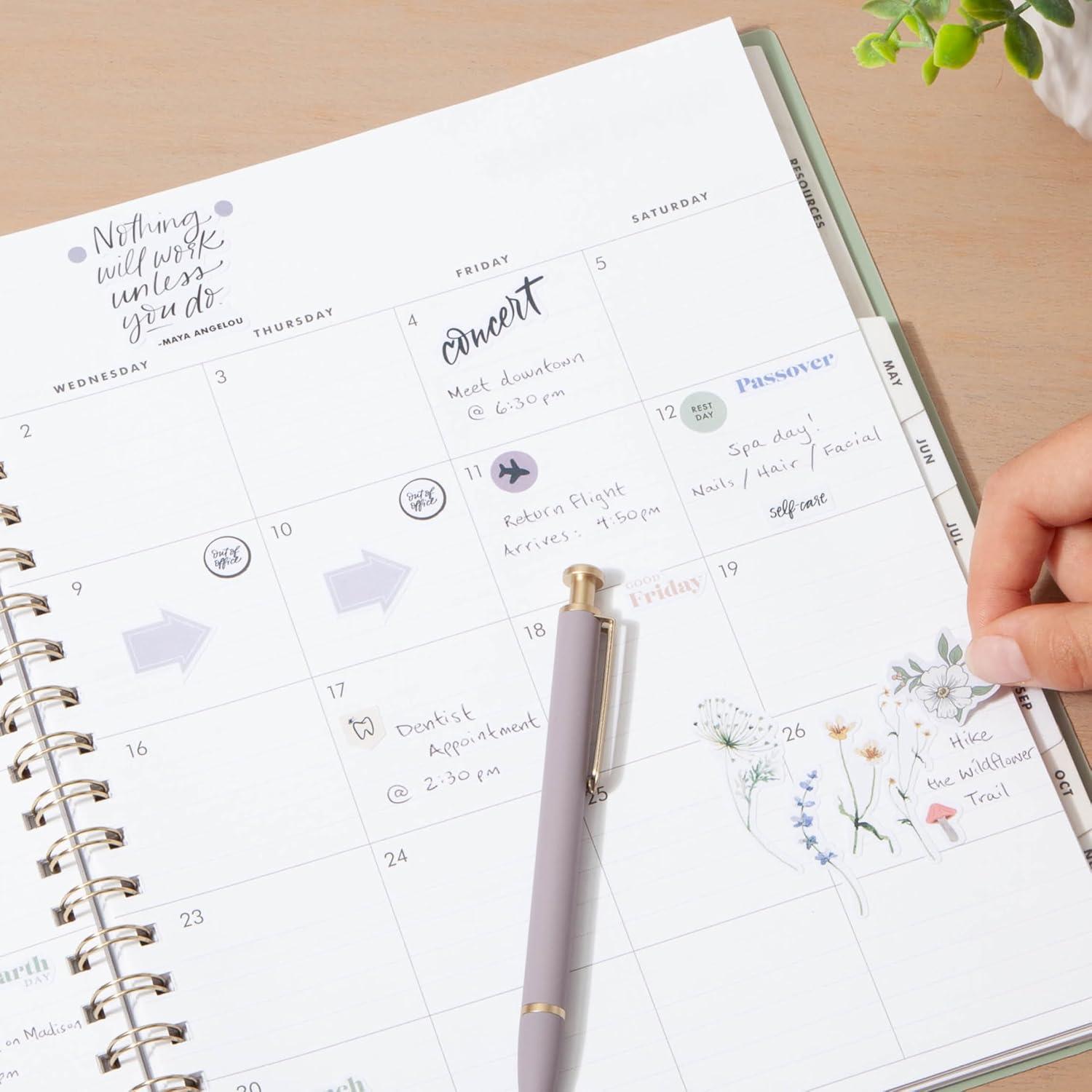 imageBlue Sky Everygirl 1870 Sticker Book Planner and Calendar Pack 449 x 906 Full Color with Bungee Closure 24 Unique Sheets Every Day ampamp Every MonthEvery Day Every Month