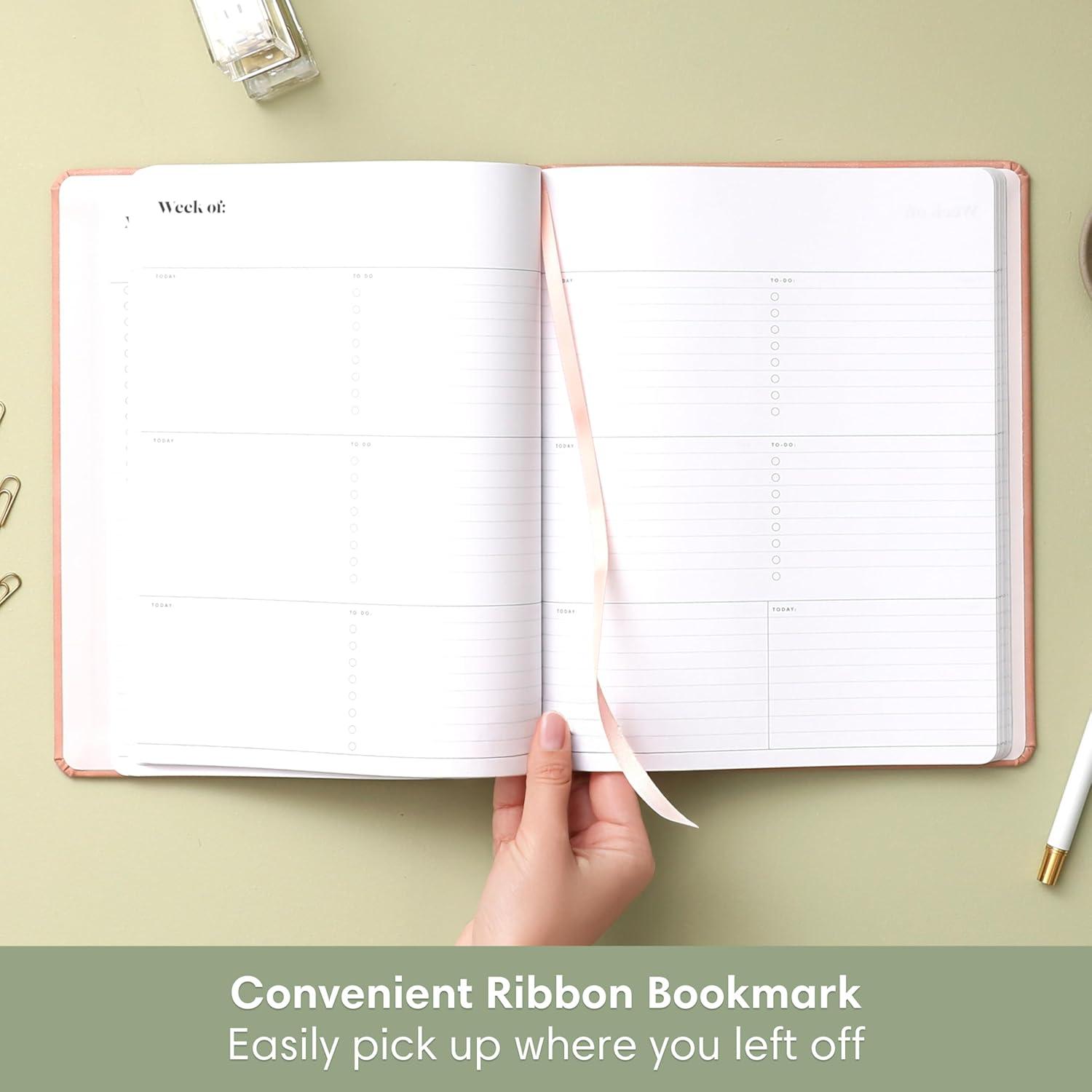 imageBlue Sky Everygirl NonDated Planner Weekly ampamp Monthly Layout Bookbound Flexible Cover Goal Setting and Time Management Organizer Gray 8quot x 10quotDesert Rose