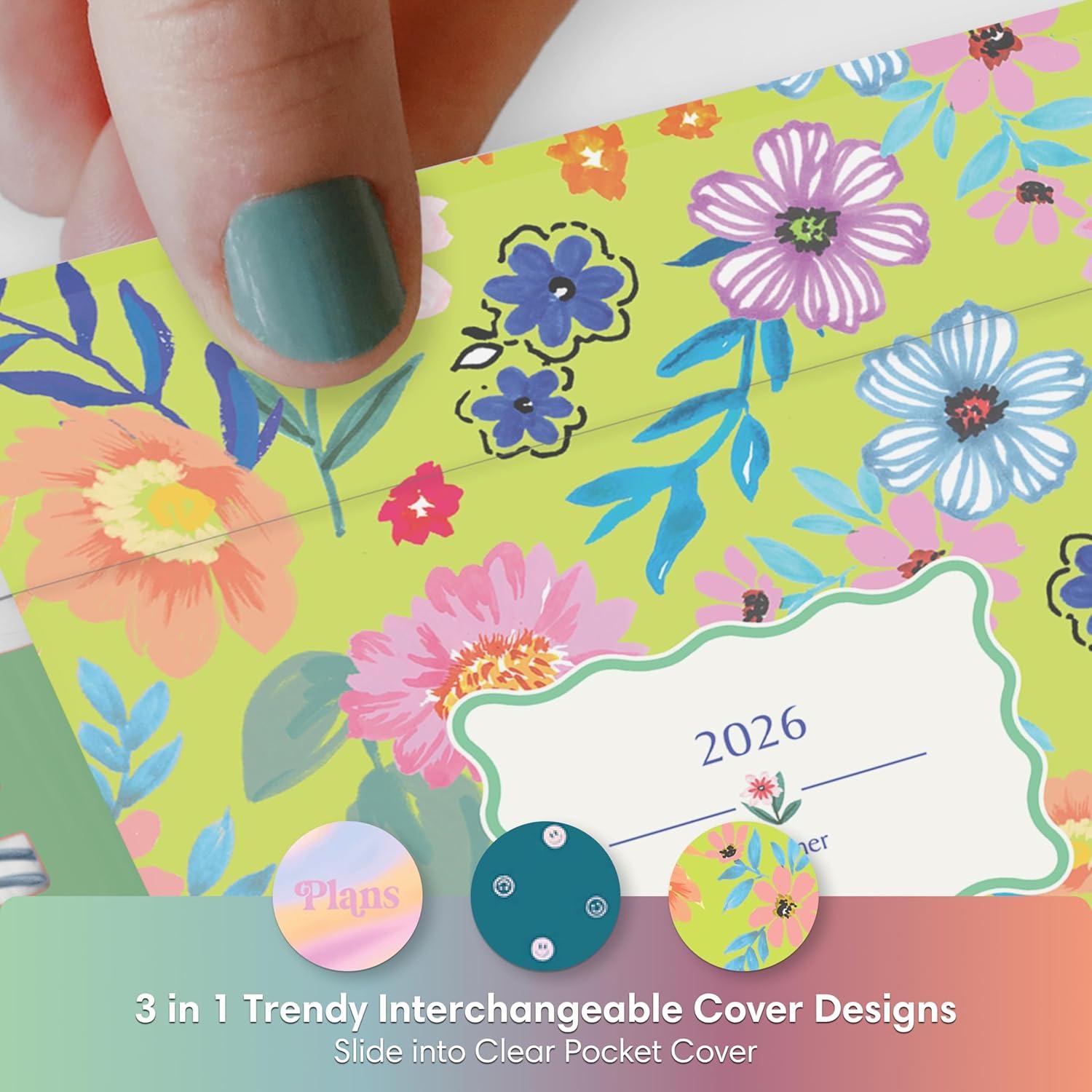 imageBlue Sky Gen Z 2026 Weekly and Monthly Planner Calendar January 2026 December 2026 5quot x 8quot Flexible Interchangeable Cover Durable Twin Wire Binding Laminated Tabs Storage Pocket MonicaMonica 2026