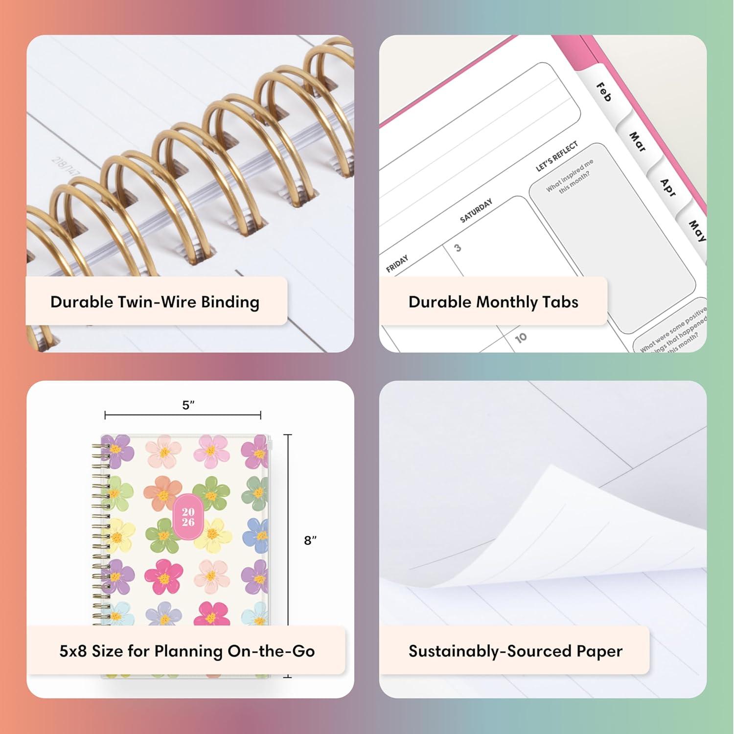 imageBlue Sky Gen Z 2026 Weekly and Monthly Planner Calendar January 2026 December 2026 85quot x 11quot Flexible Cover With Zip Pouch Durable Twin Wire Binding Laminated Tabs Storage Pocket CapriCapri 2026