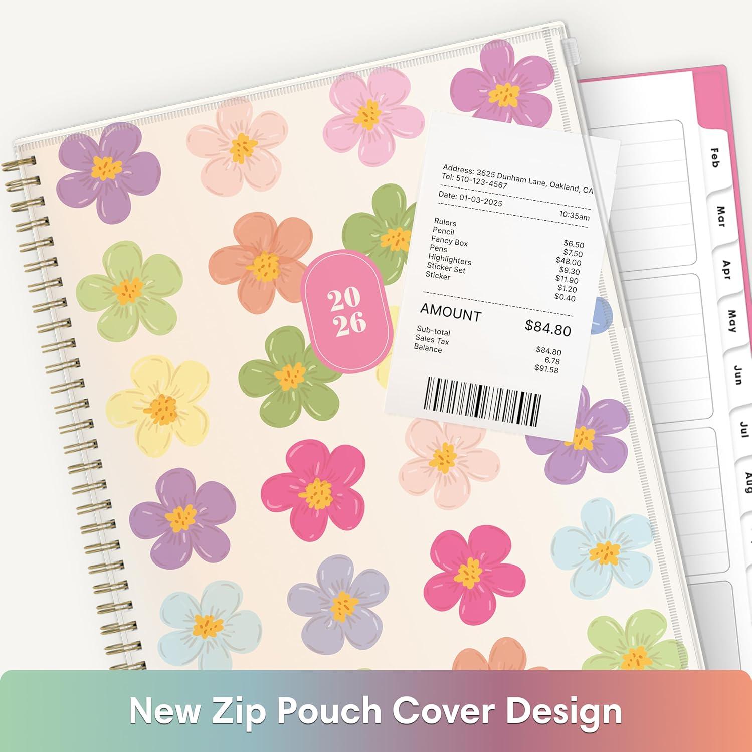 imageBlue Sky Gen Z 2026 Weekly and Monthly Planner Calendar January 2026 December 2026 85quot x 11quot Flexible Cover With Zip Pouch Durable Twin Wire Binding Laminated Tabs Storage Pocket CapriCapri 2026