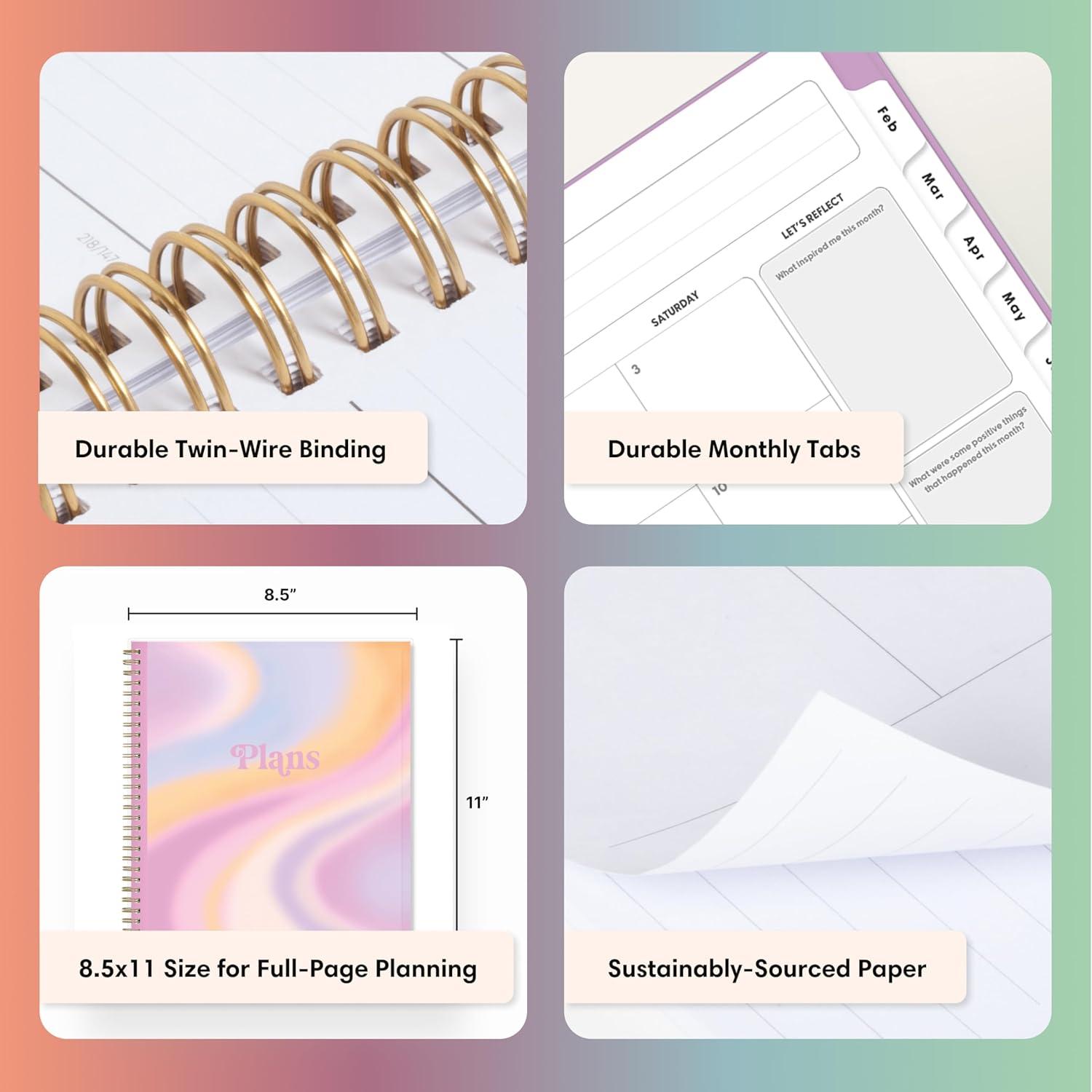 imageBlue Sky Gen Z 2026 Weekly and Monthly Planner Calendar January 2026 December 2026 85quot x 11quot Flexible Interchangeable Cover Durable Twin Wire Binding Laminated Tabs Storage Pocket EuropaEuropa 2026
