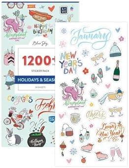 imageBlue Sky Holidays ampamp Seasons 1200 Sticker Pack Planner and Calendar Pack 449 x 906 Full Color 24 Sheets