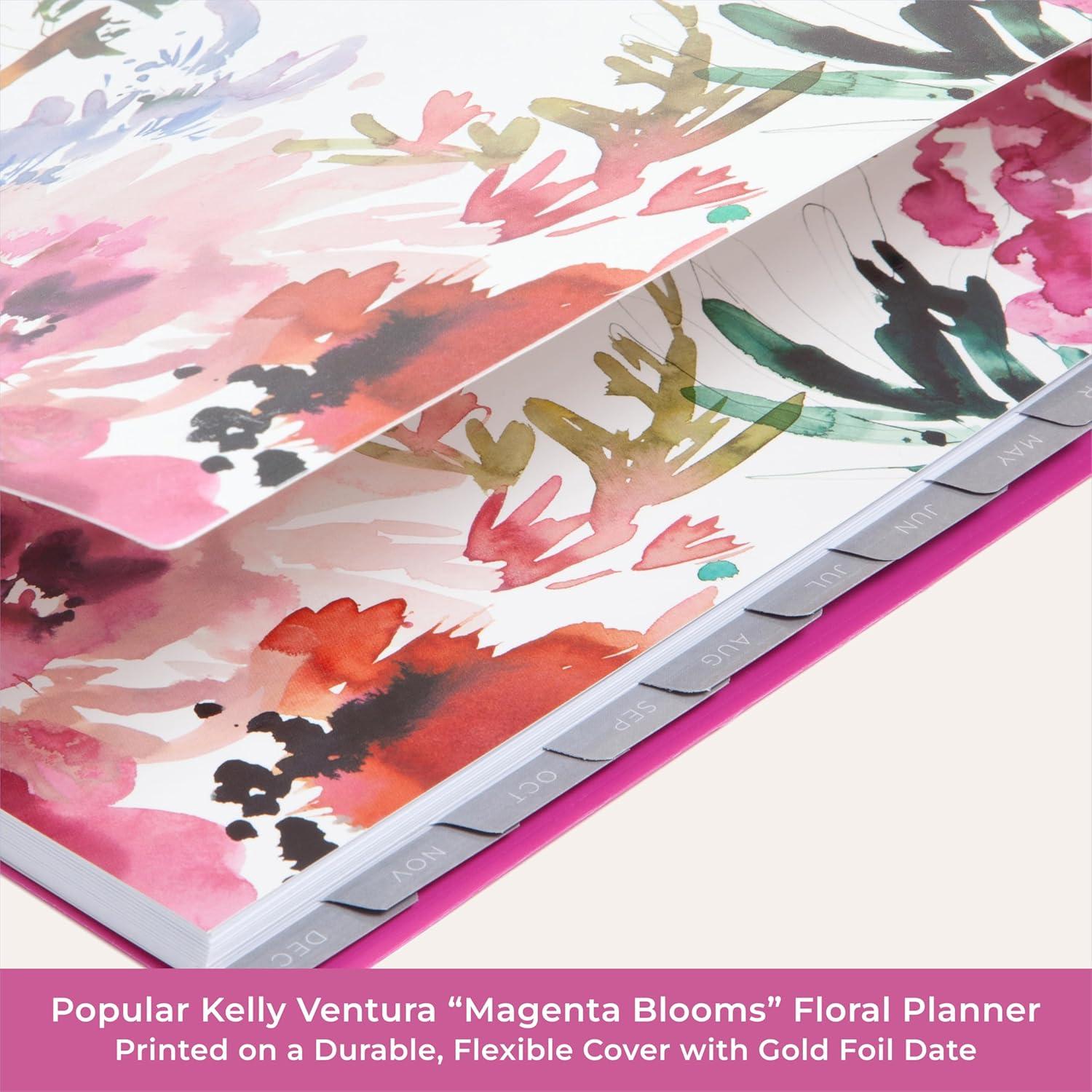 imageBlue Sky Kelly Ventura 2026 Weekly and Monthly Planner Calendar January 2026 December 2026 5quot x 8quot Flexible Cover Laminated Tabs Durable Twin Wire Binding Storage Pocket Magenta BloomsMagenta Blooms 2026