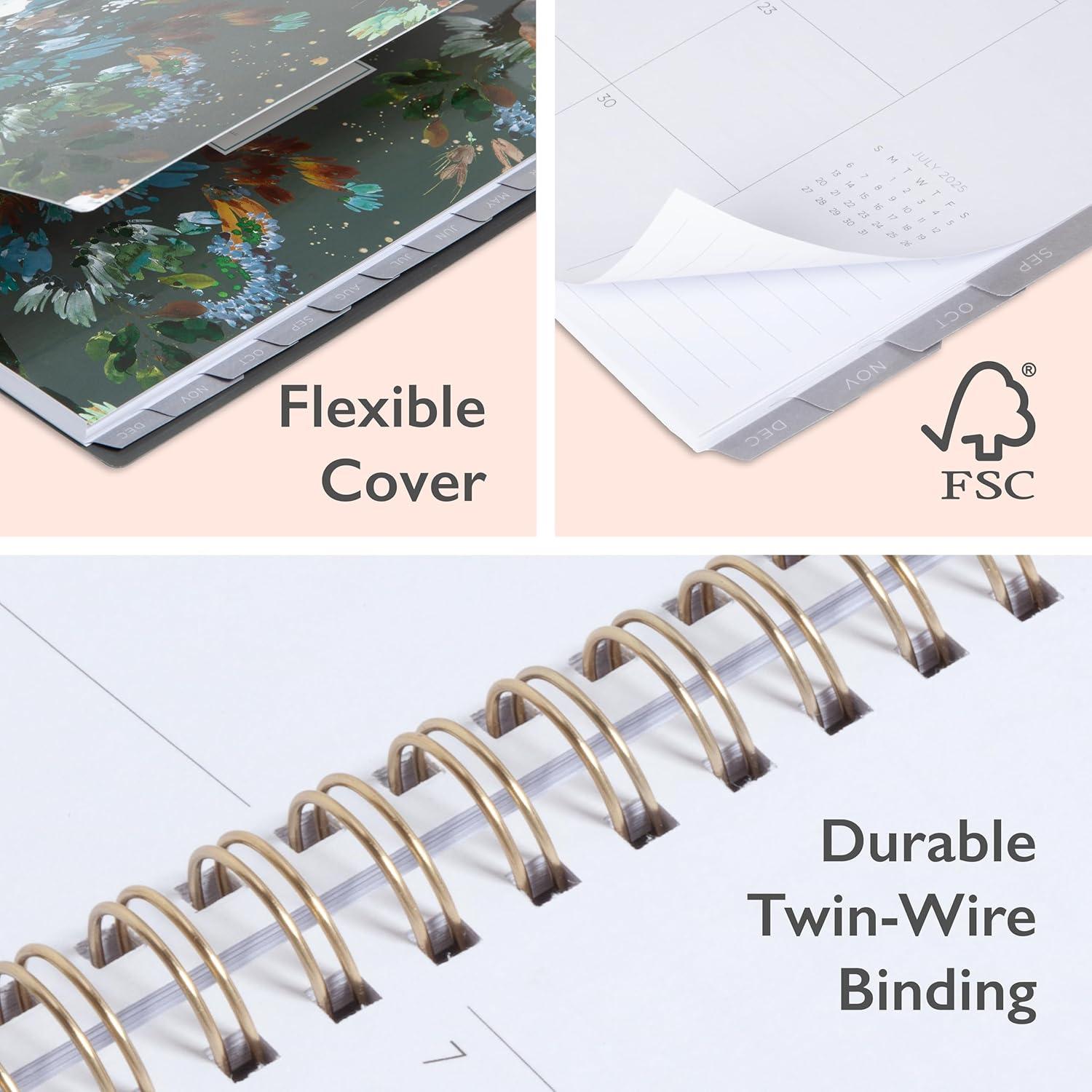 imageBlue Sky Kelly Ventura 2026 Weekly and Monthly Planner Calendar January 2026 December 2026 5quot x 8quot Flexible Cover Laminated Tabs Durable Twin Wire Binding Storage Pocket Midnight GardenMidnight Garden 2025