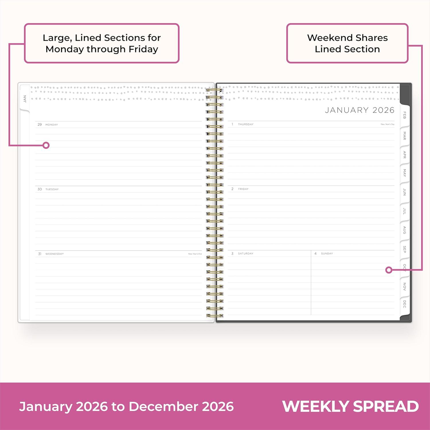imageBlue Sky Kelly Ventura 2026 Weekly and Monthly Planner Calendar January 2026 December 2026 5quot x 8quot Flexible Cover Laminated Tabs Durable Twin Wire Binding Storage Pocket Midnight GardenMidnight Garden 2026