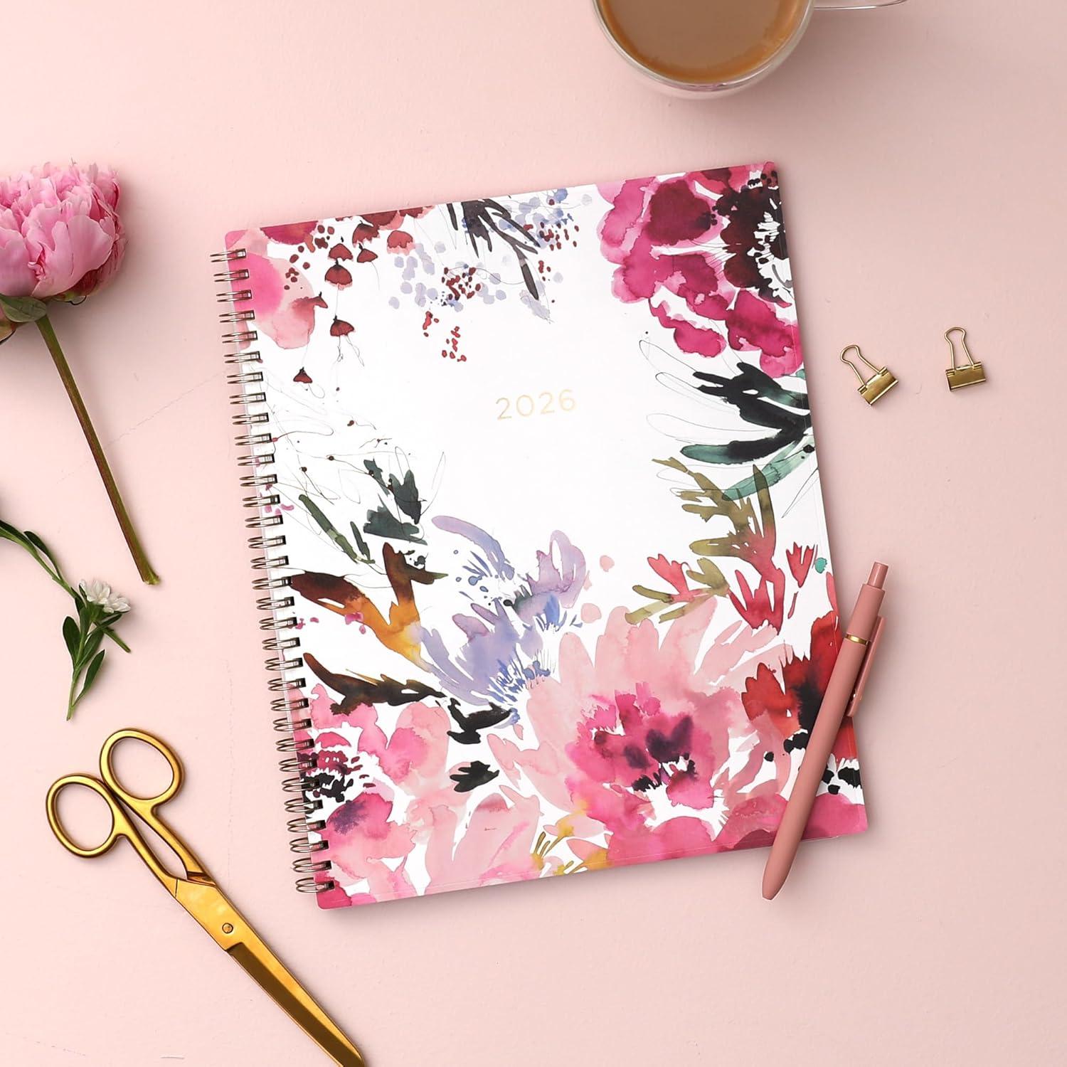 imageBlue Sky Kelly Ventura 2026 Weekly and Monthly Planner Calendar January 2026 December 2026 5quot x 8quot Flexible Cover Laminated Tabs Durable Twin Wire Binding Storage Pocket Magenta BloomsMagenta Blooms 2026