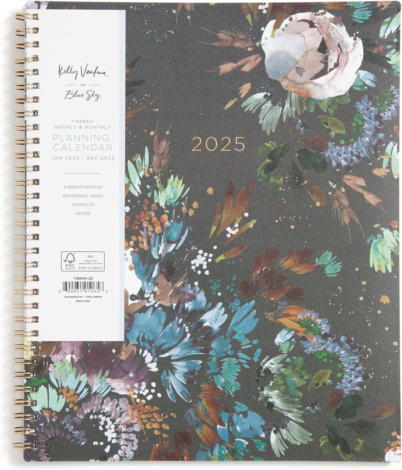 imageBlue Sky Kelly Ventura 2026 Weekly and Monthly Planner Calendar January 2026 December 2026 5quot x 8quot Flexible Cover Laminated Tabs Durable Twin Wire Binding Storage Pocket Midnight GardenMidnight Garden 2025