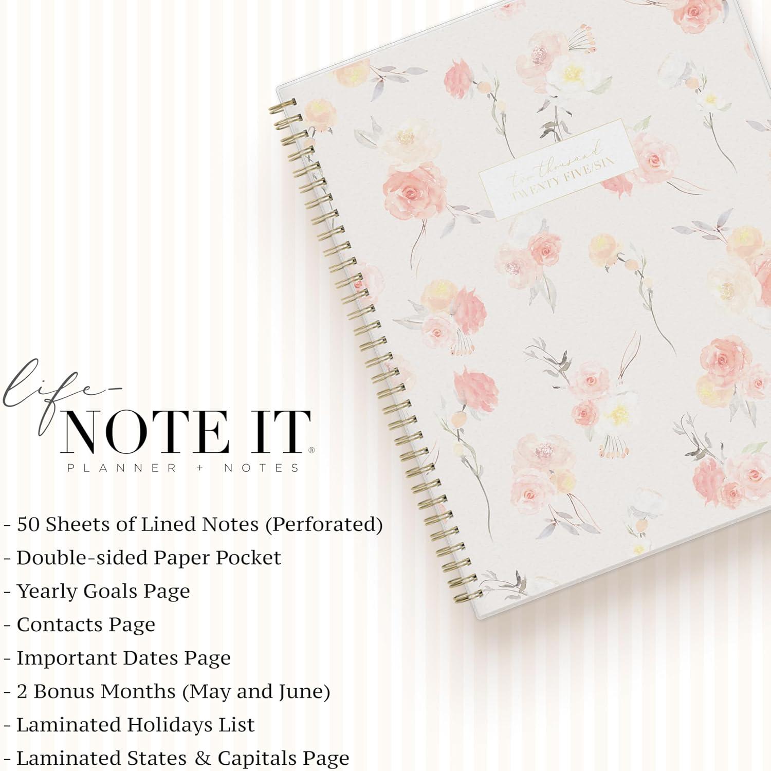 imageBlue Sky Life Note It 20252026 Academic Year Weekly and Monthly Planner July 2025 June 2026 85 x 11 Frosted Cover Laminated Tabs Wirebound Storage Pocket HannahHannah 20252026