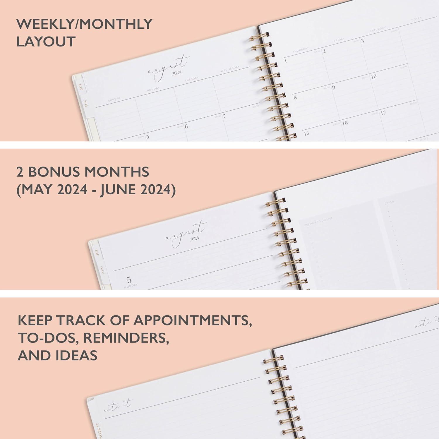 imageBlue Sky Life Note It 20252026 Academic Year Weekly and Monthly Planner July 2025 June 2026 85 x 11 Frosted Cover Laminated Tabs Wirebound Storage Pocket HannahHannah 20242025
