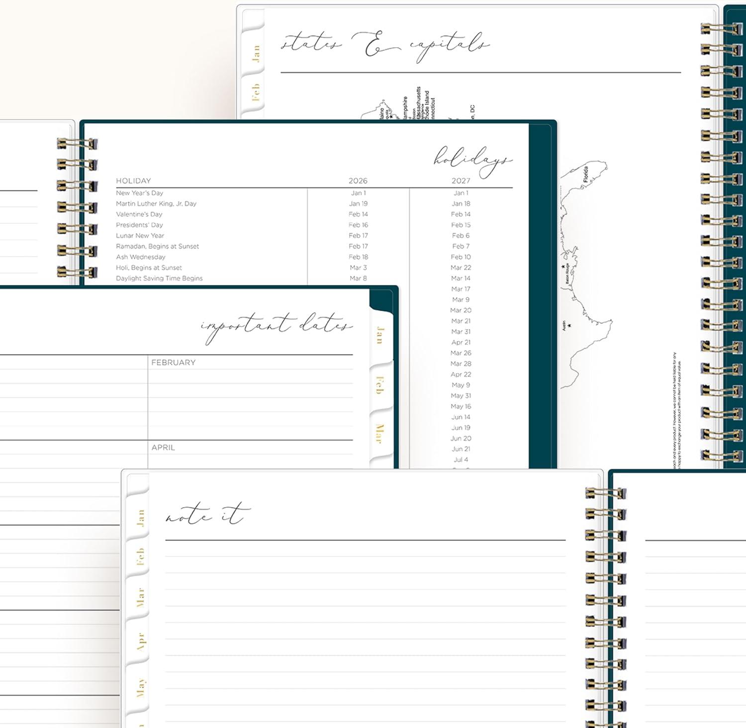 imageBlue Sky Life Note It 2026 Weekly and Monthly Planner Notes January 2026 December 2026 7quot x 9quot Flexible Cover Durable Twin Wire Binding Storage Pocket 50 Perforated Notes Sheets MarinaMarina 2026