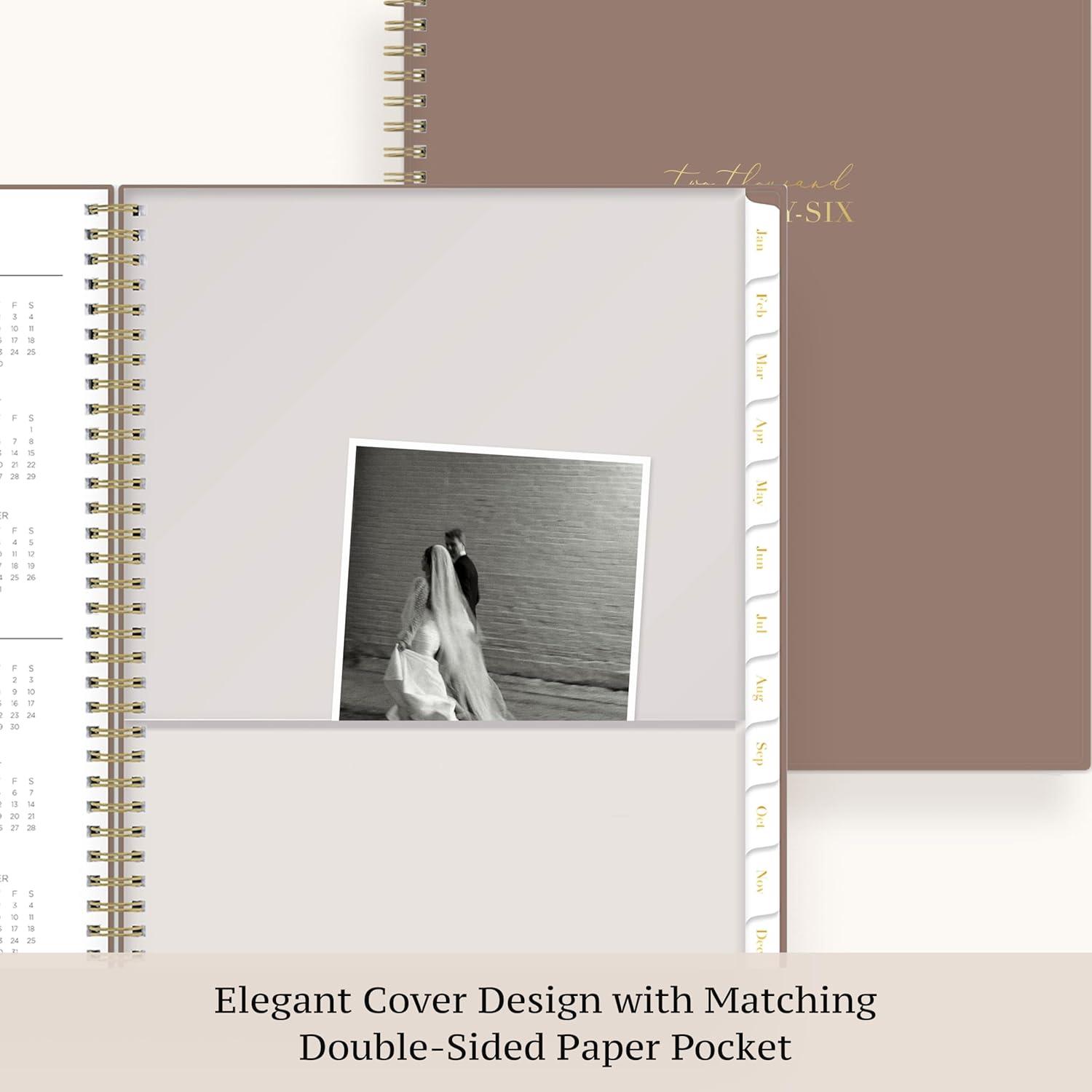 imageBlue Sky Life Note It 2026 Weekly and Monthly Planner Notes January 2026 December 2026 85quot x 11quot Flexible Cover Durable Twin Wire Binding Storage Pocket 50 Perforated Notes Sheets LeahSolid Latte 2026