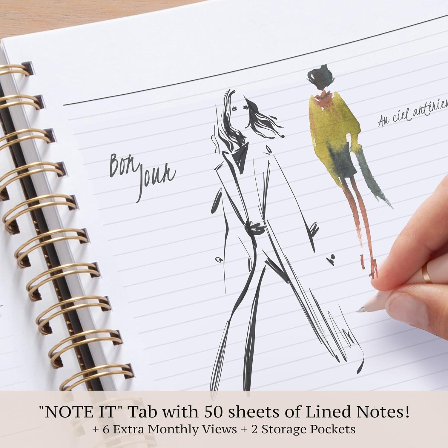 imageBlue Sky Life Note It 2026 Weekly and Monthly Planner Notes January 2026 December 2026 85quot x 11quot Flexible Cover Durable Twin Wire Binding Storage Pocket 50 Perforated Notes Sheets LeahSolid Latte 2026