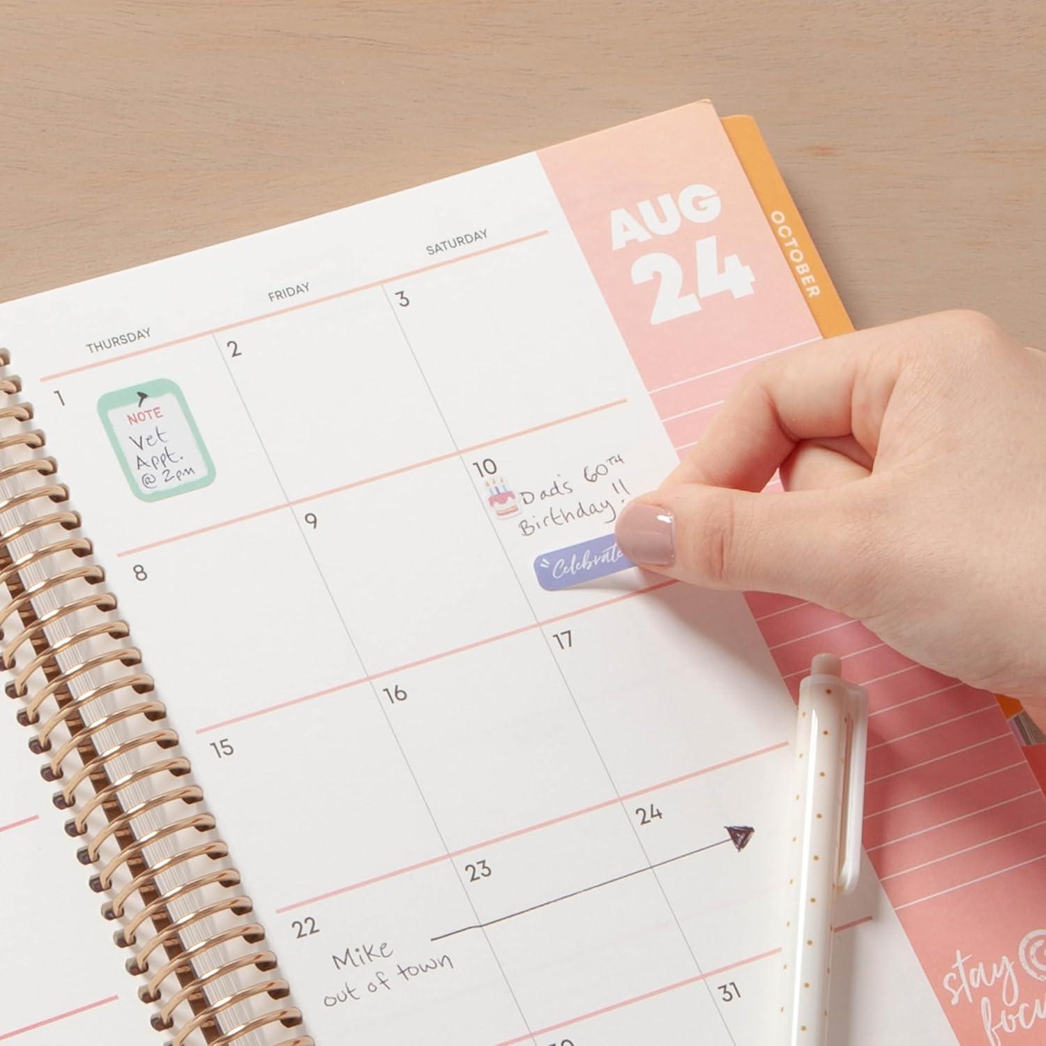 imageBlue Sky LiveWell 20252026 Academic Year Weekly and Monthly Planner Calendar July 2025 June 2026 12Month 7quot x 9quotFlexible Cover Wirebound Laminated Tabs Storage Pocket Stickers CharmieCharmie 20242025