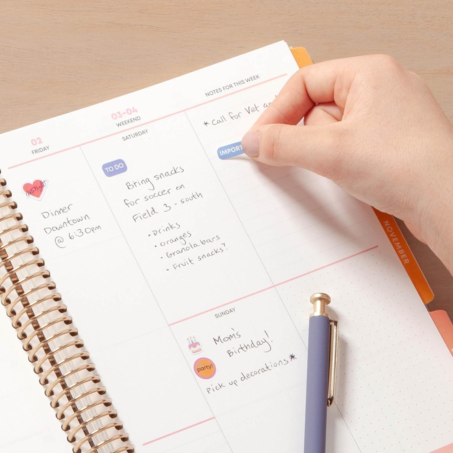 imageBlue Sky LiveWell 20252026 Academic Year Weekly and Monthly Planner Calendar July 2025 June 2026 12Month 7quot x 9quotFlexible Cover Wirebound Laminated Tabs Storage Pocket Stickers CharmieBeck 20242025