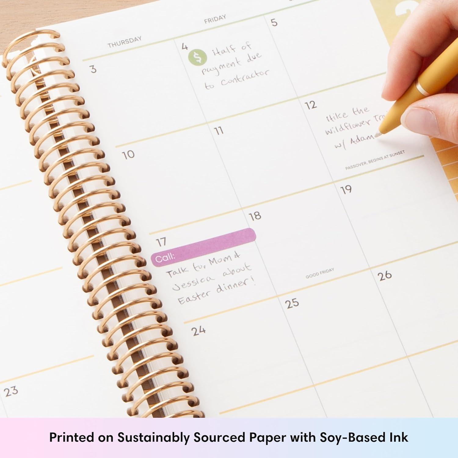 imageBlue Sky Livewell 20252026 Weekly and Monthly Academic Year Planner Calendar July 2025 June 2026 7quot x 9quot Flexible Cover Wirebound Laminated Tabs Storage Pocket Includes Stickers RainbowRainbow 20252026