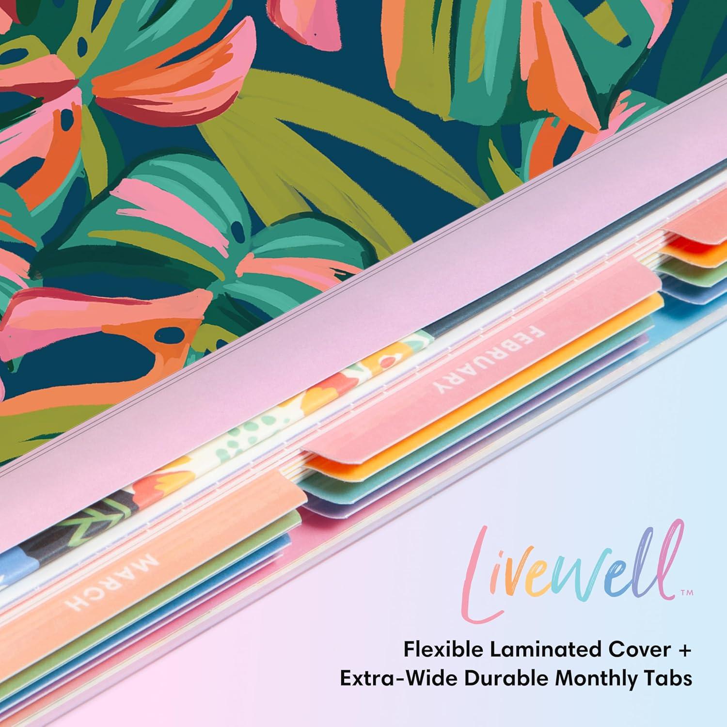 imageBlue Sky Livewell 2026 Daily and Monthly Planner Calendar January 2026 December 2026 7quot x 9quot Flexible Laminated Cover Heavy Duty Coil Binding Colorful Premium Paper Includes Storage Pocket Stickers WaimeaWaimea 2026