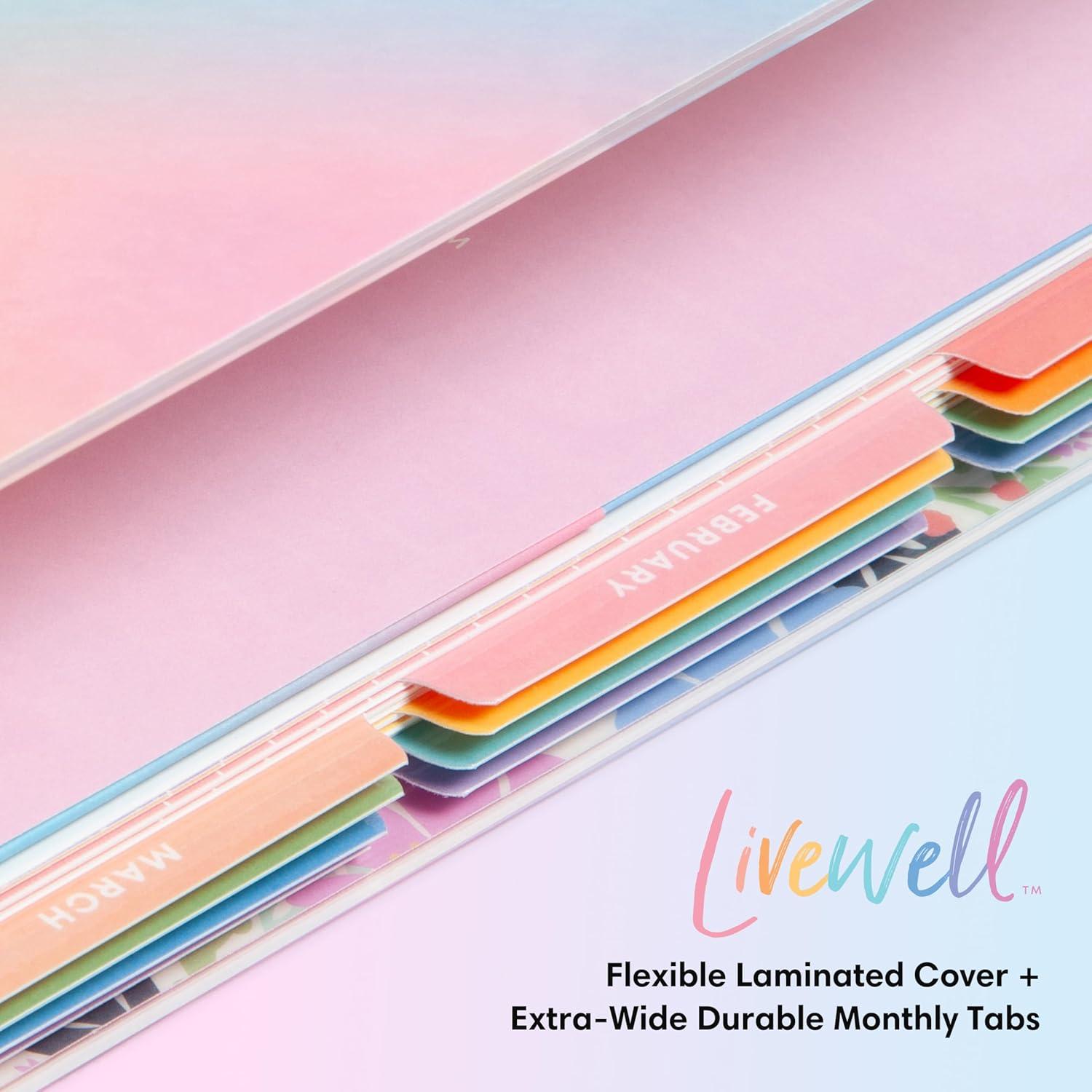 imageBlue Sky Livewell 2026 Weekly and Monthly Planner Calendar January 2026 December 2026 7quot x 9quot Flexible Laminated Cover Heavy Duty Coil Binding Colorful Premium Paper Includes Storage Pocket Stickers CharmieBeck 2026