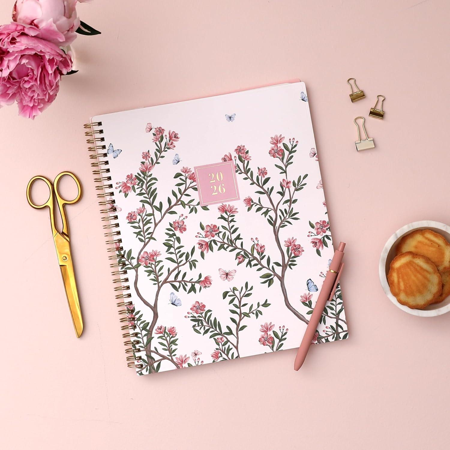 imageBlue Sky Rachel Parcell 2026 Weekly and Monthly Planner Calendar January 2026 December 2026 5quot x 8quot Clear Pocket Cover Durable Twin Wire Binding Laminated Tabs Pocket Stickers CherieCherie 2026