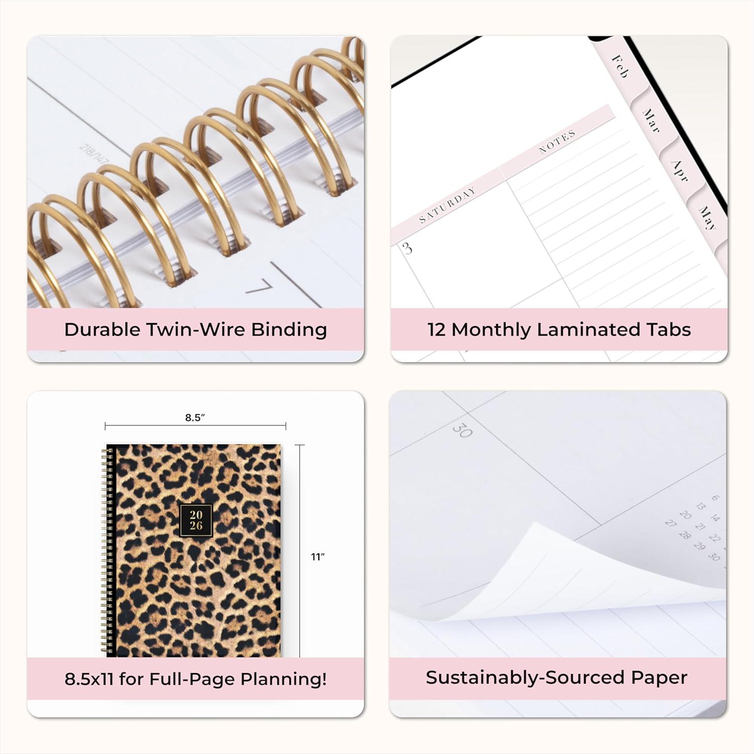 imageBlue Sky Rachel Parcell 2026 Weekly and Monthly Planner Calendar January 2026 December 2026 5quot x 8quot Clear Pocket Cover Durable Twin Wire Binding Laminated Tabs Storage Pocket Stickers AnaAna 2026