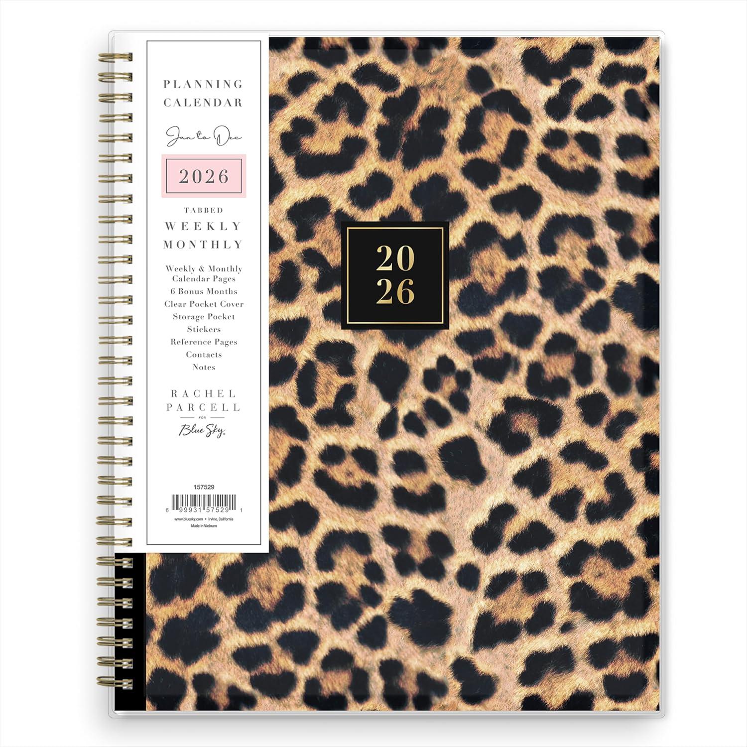 imageBlue Sky Rachel Parcell 2026 Weekly and Monthly Planner Calendar January 2026 December 2026 5quot x 8quot Clear Pocket Cover Durable Twin Wire Binding Laminated Tabs Storage Pocket Stickers AnaAna 2026