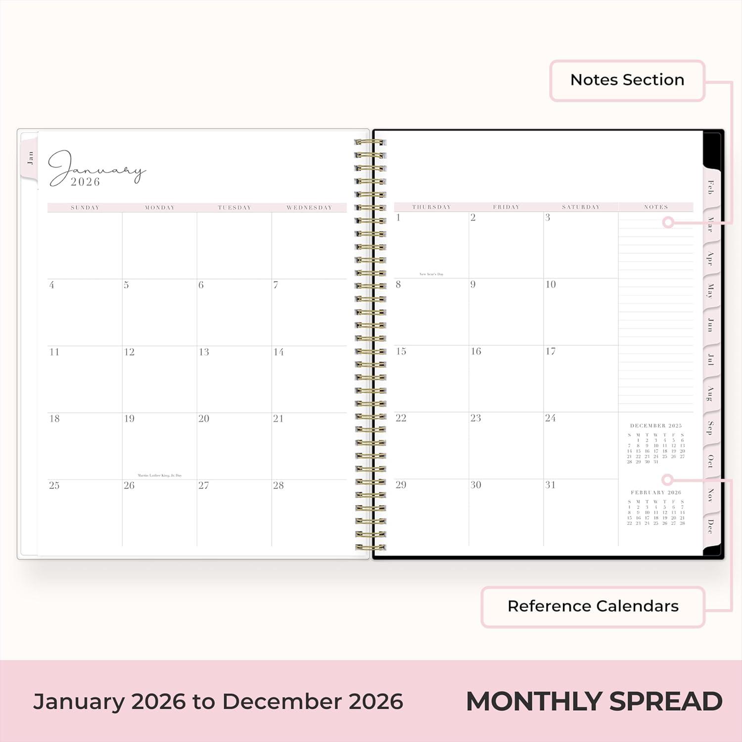 imageBlue Sky Rachel Parcell 2026 Weekly and Monthly Planner Calendar January 2026 December 2026 5quot x 8quot Clear Pocket Cover Durable Twin Wire Binding Laminated Tabs Storage Pocket Stickers AnaAna 2026
