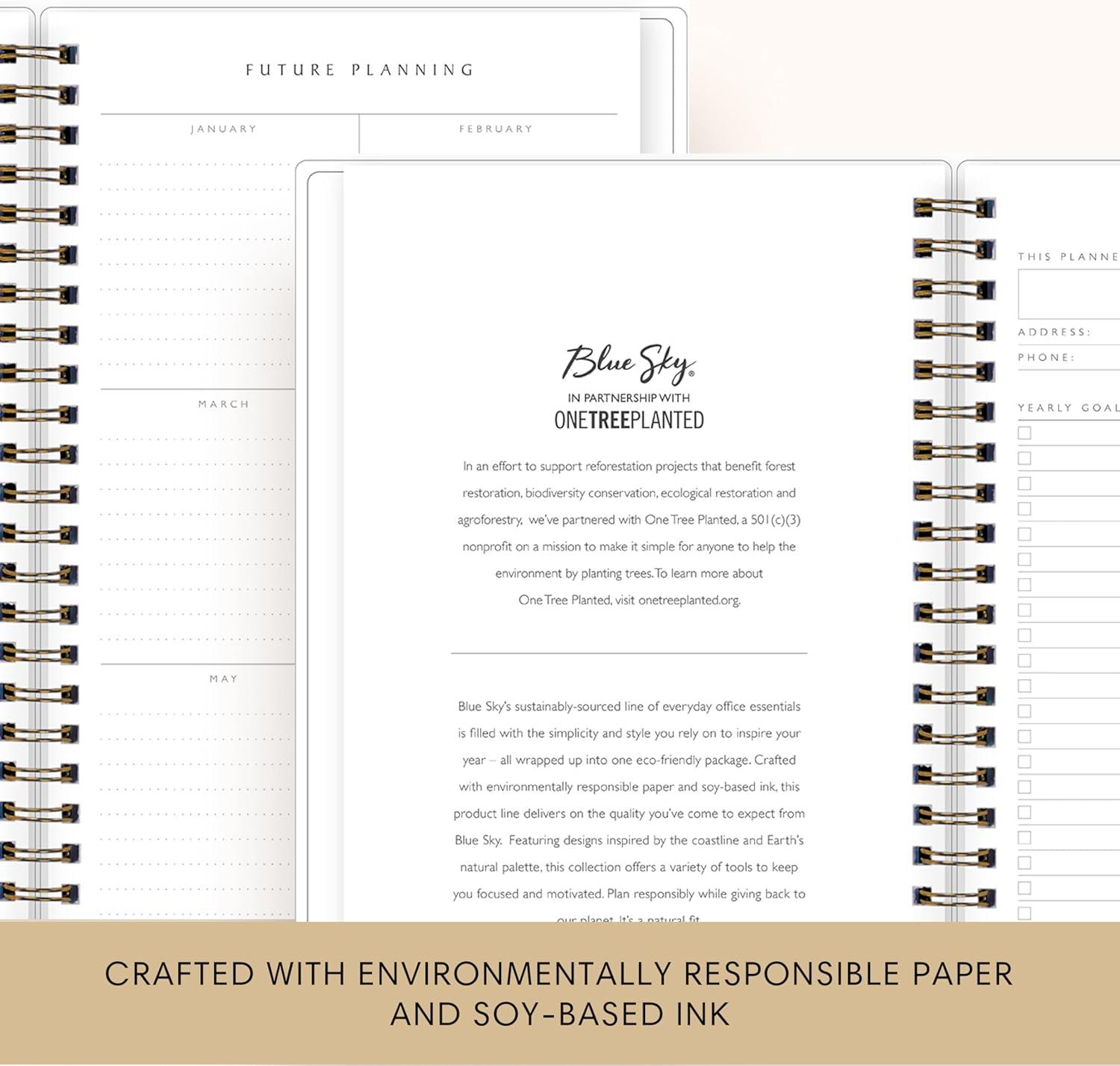 imageBlue Sky Sustainability 20252026 Weekly and Monthly Academic Year Planner Calendar July 2025 June 2026 5875quot x 8625quot Flexible Cover From Recycled Plastic Wirebound Plastic Free Tabs Storage Pocket ShawnaShawna 20252026
