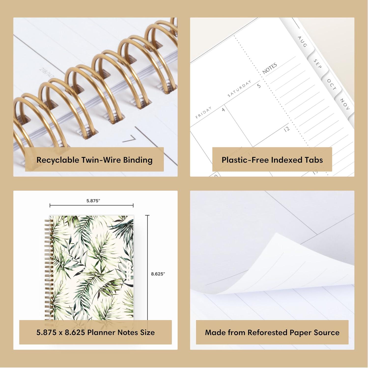 imageBlue Sky Sustainability 20252026 Weekly and Monthly Academic Year Planner Calendar July 2025 June 2026 5875quot x 8625quot Flexible Cover From Recycled Plastic Wirebound Plastic Free Tabs Storage Pocket ShawnaShawna 20252026