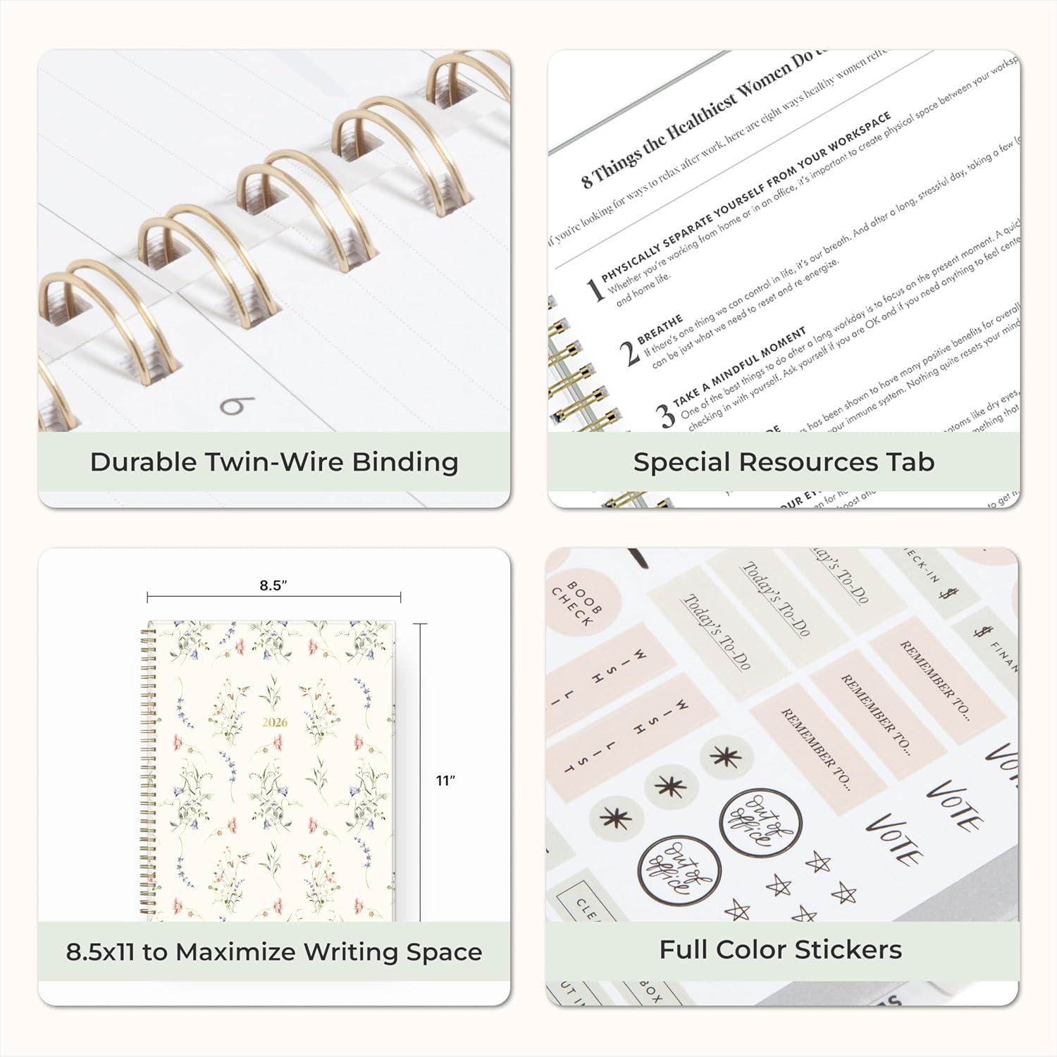 imageBlue Sky The Everygirl 2026 Weekly and Monthly Planner Calendar January 2026 December 2026 5quot x 8quot Flexible Cover Durable Twin Wire Binding Storage Pocket Includes Stickers MarisaMarisa 2026