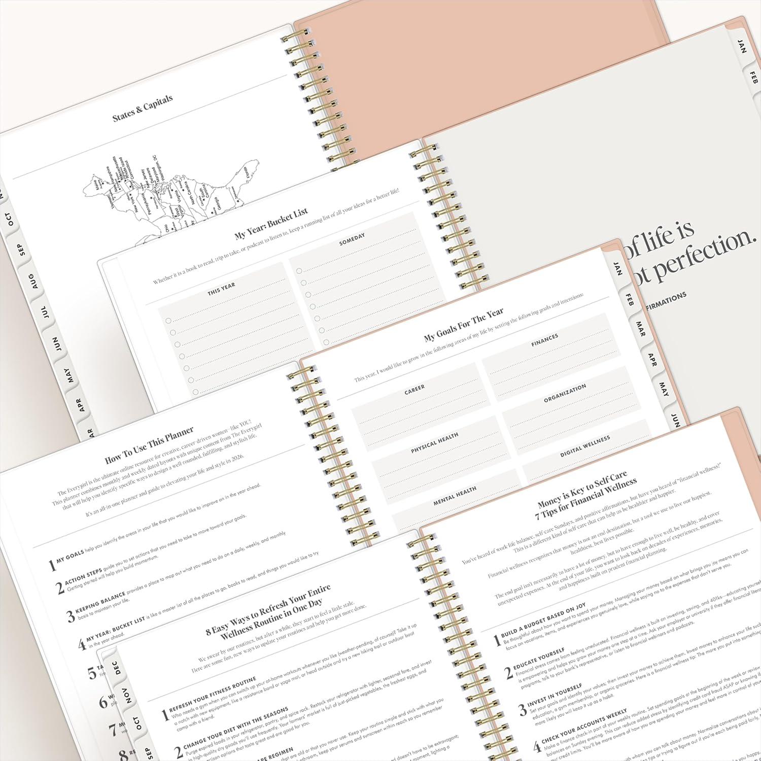 imageBlue Sky The Everygirl 2026 Weekly and Monthly Planner Calendar January 2026 December 2026 85quot x 11quot Flexible Cover Durable Twin Wire Binding Storage Pocket With Stickers Bengala Desert RoseBengala Desert Rose 2026