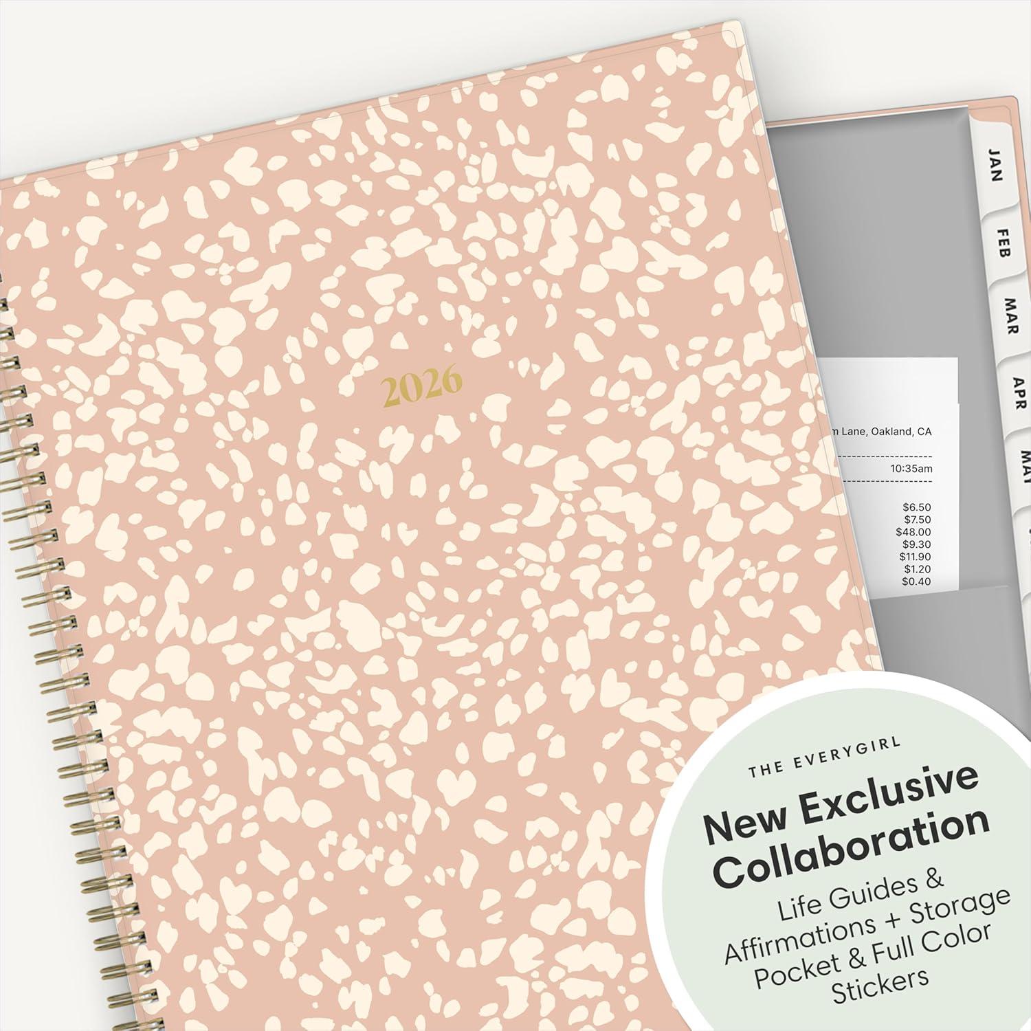 imageBlue Sky The Everygirl 2026 Weekly and Monthly Planner Calendar January 2026 December 2026 85quot x 11quot Flexible Cover Durable Twin Wire Binding Storage Pocket With Stickers Bengala Desert RoseBengala Desert Rose 2026