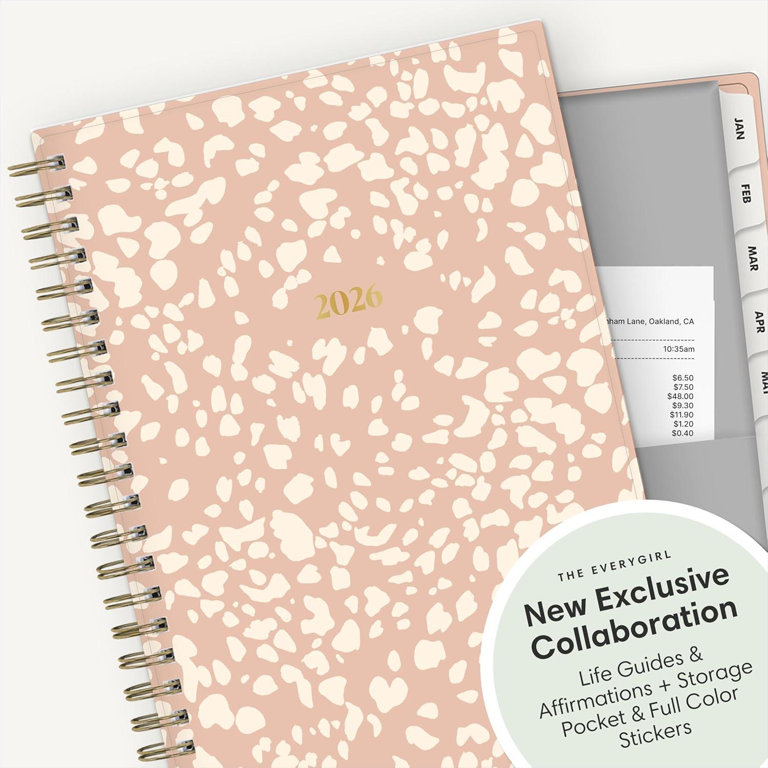 imageBlue Sky The Everygirl 2026 Weekly and Monthly Planner Calendar January 2026 December 2026 85quot x 11quot Flexible Cover Durable Twin Wire Binding Storage Pocket With Stickers Bengala Desert RoseBengala Desert Rose 2026