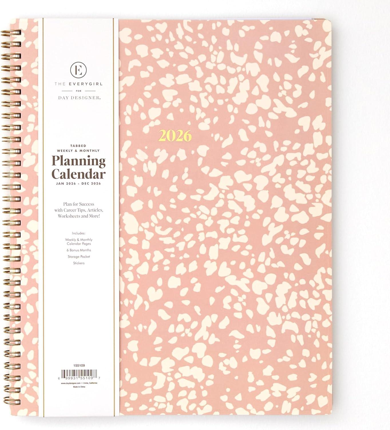 imageBlue Sky The Everygirl 2026 Weekly and Monthly Planner Calendar January 2026 December 2026 85quot x 11quot Flexible Cover Durable Twin Wire Binding Storage Pocket With Stickers Bengala Desert RoseBengala Desert Rose 2026