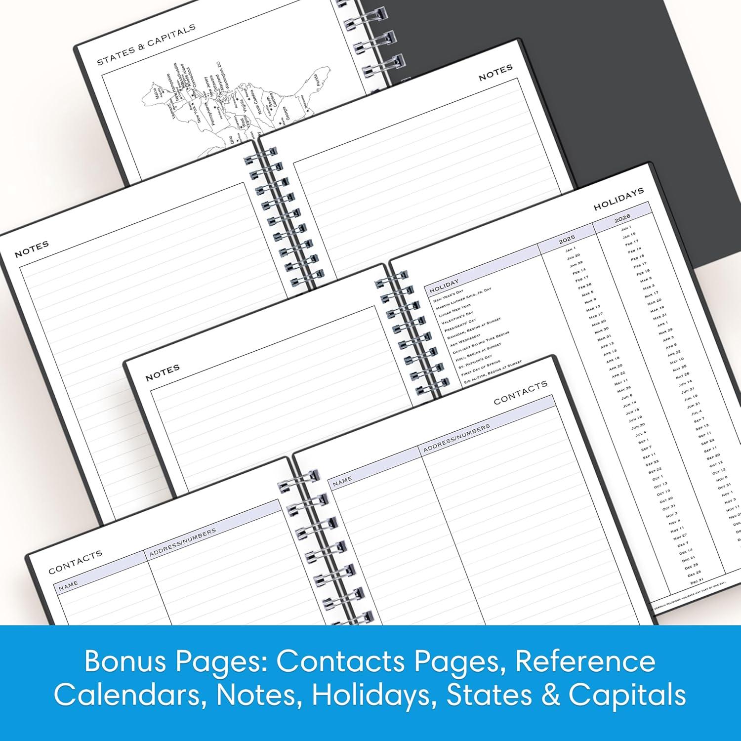imageBlue Sky Undated Daily Planner Flexible Cover TwinWire Binding 55quot x 85quot Passages