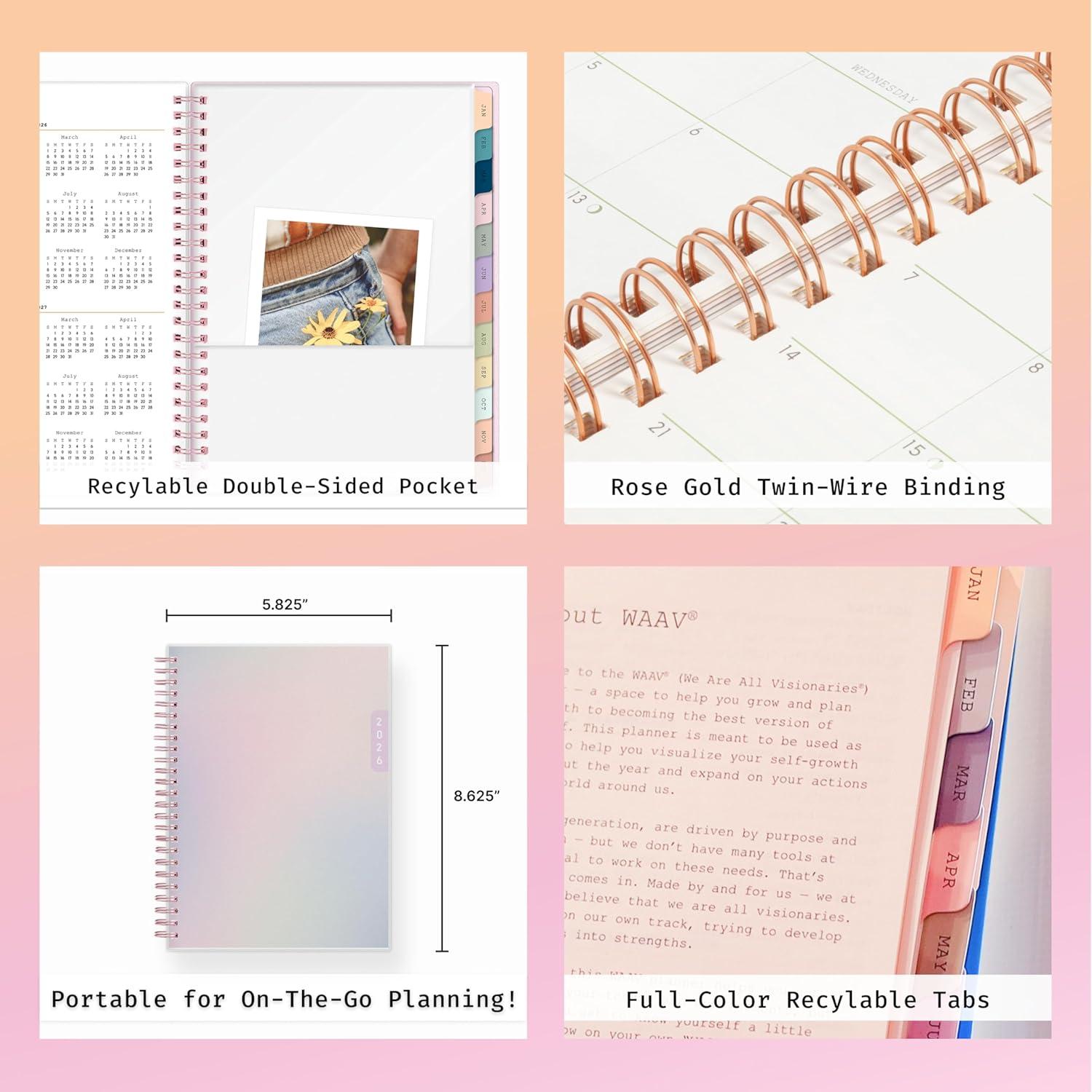 imageBlue Sky WAAV Planning Calendar Notes Gloria WeeklyMonthly Layout Safety Wirebound Laura 2026 5875quot x 8625quotGloria 2026