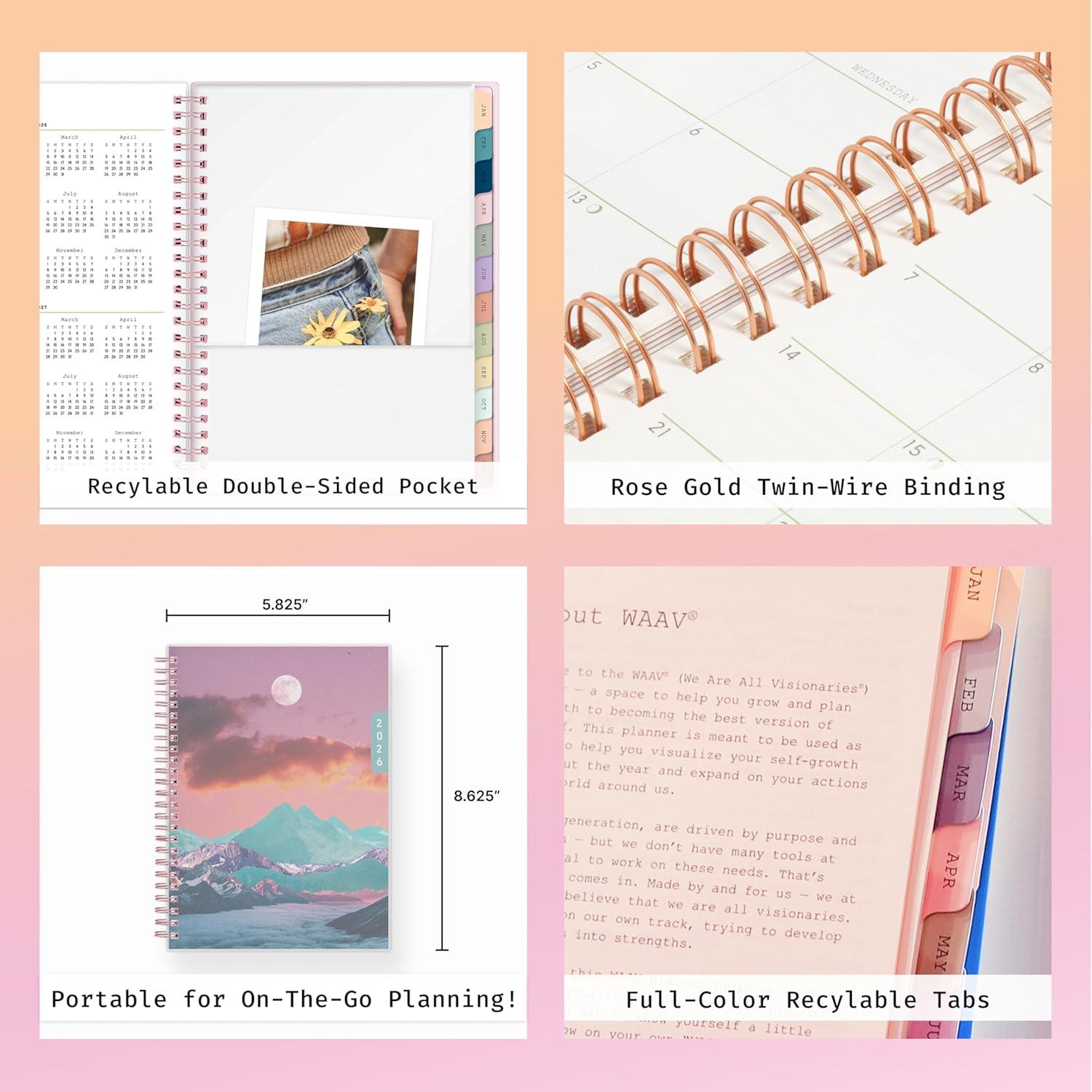 imageBlue Sky WAAV Planning Calendar Notes Gloria WeeklyMonthly Layout Safety Wirebound Laura 2026 5875quot x 8625quotLaura 2026