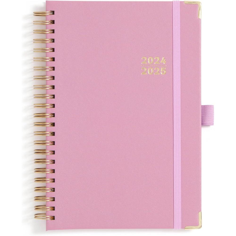 imageBlue Sky 20252026 Weekly and Monthly Academic Year Planner Calendar July 2025 June 2026 5quot x 8quot Faux Leather Cover Wirebound Storage Pocket Laminated Tabs Imperial RoseImperial Rose 20242025