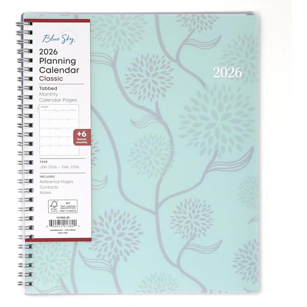 imageBlue Sky 2026 Monthly Planner Calendar January 2026 December 2026 8quot x 10quot Flexible Frosted Cover Laminated Tabs Durable Twin Wire Binding LindleyRue Du Flore 2026