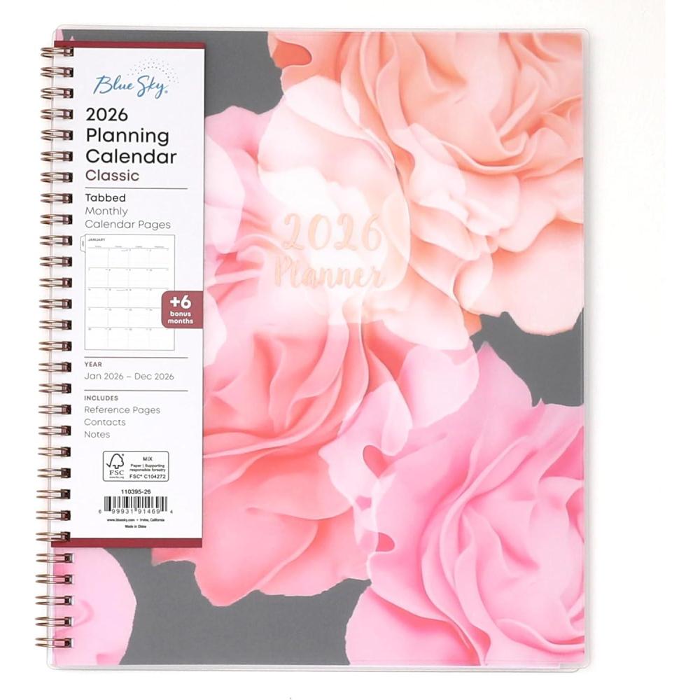 imageBlue Sky 2026 Monthly Planner Calendar January 2026 December 2026 8quot x 10quot Flexible Frosted Cover Laminated Tabs Durable Twin Wire Binding LindleyJoselyn 2026
