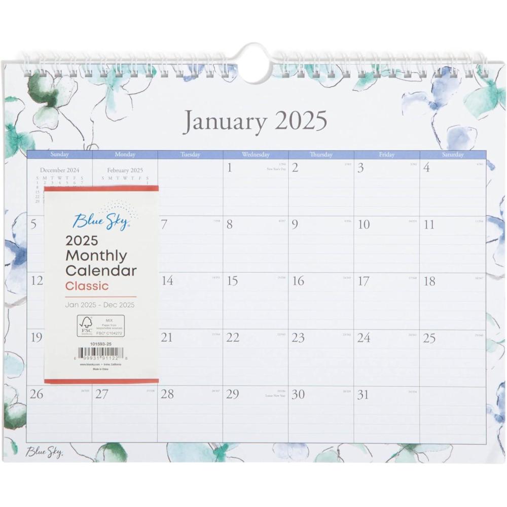 imageBlue Sky 2026 Monthly Wall Calendar January 2026 December 2026 Durable Twin Wire Binding 11quot x 875quot Perfect For Home Office And Classrooms Baccara DarkLindley 2025