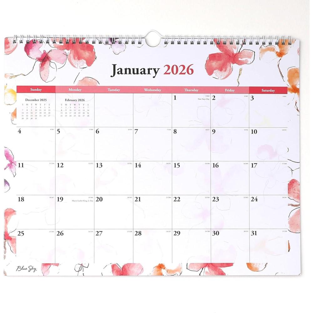 imageBlue Sky 2026 Monthly Wall Calendar January 2026 December 2026 Durable Twin Wire Binding 15quot x 12quot Perfect For Home Office And Classrooms Lindley MultiLindley Multi 2026