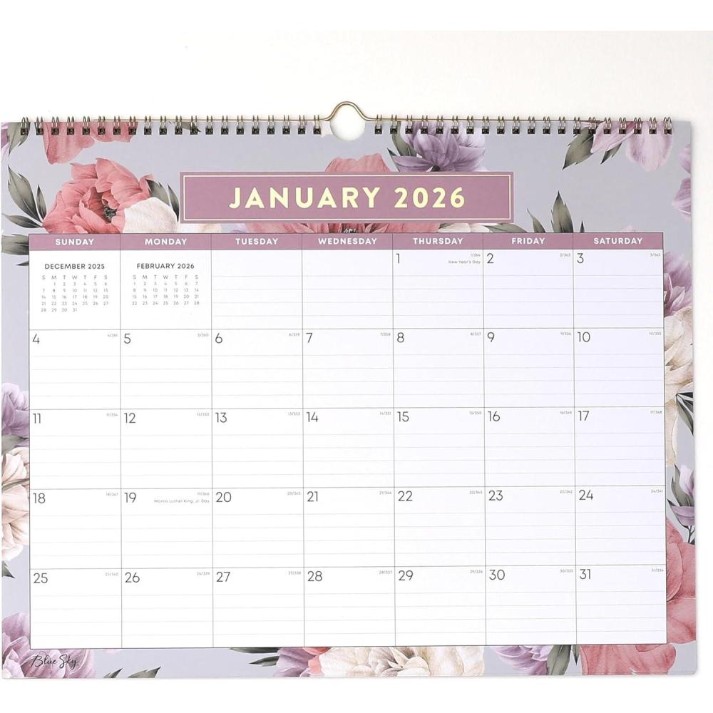 imageBlue Sky 2026 Monthly Wall Calendar January 2026 December 2026 Durable Twin Wire Binding 15quot x 12quot Perfect For Home Office And Classrooms TulaTula 2026