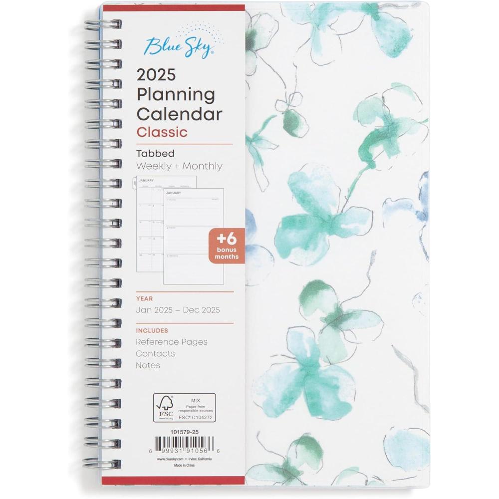 imageBlue Sky 2026 Weekly and Monthly Planner Calendar January 2026 December 2026 5quot x 8quot Flexible Frosted Cover Laminated Tabs Durable Twin Wire Binding LindleyLindley 2025