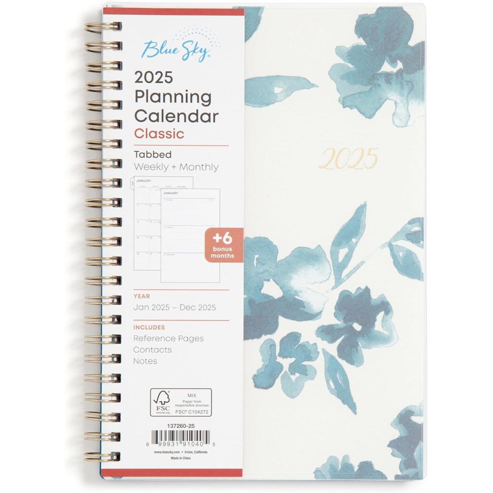 imageBlue Sky 2026 Weekly and Monthly Planner Calendar January 2026 December 2026 85quot x 11quot Flexible Cover Laminated Tabs Durable Twin Wire Binding Storage Pocket Bakah BlueBakah Blue 2025