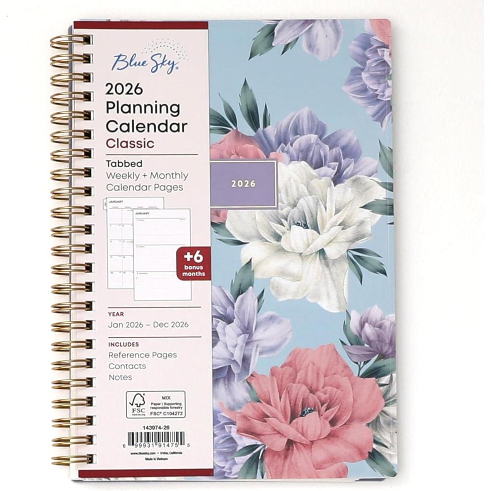 imageBlue Sky 2026 Weekly and Monthly Planner Calendar January 2026 December 2026 85quot x 11quot Flexible Cover Laminated Tabs Durable Twin Wire Binding Storage Pocket TulaTula 2026