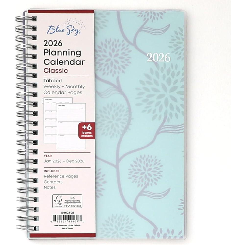 imageBlue Sky 2026 Weekly and Monthly Planner Calendar January 2026 December 2026 85quot x 11quot Flexible Cover Laminated Tabs Durable Twin Wire Binding Storage Pocket Rue Du FloreRue Du Flore 2026