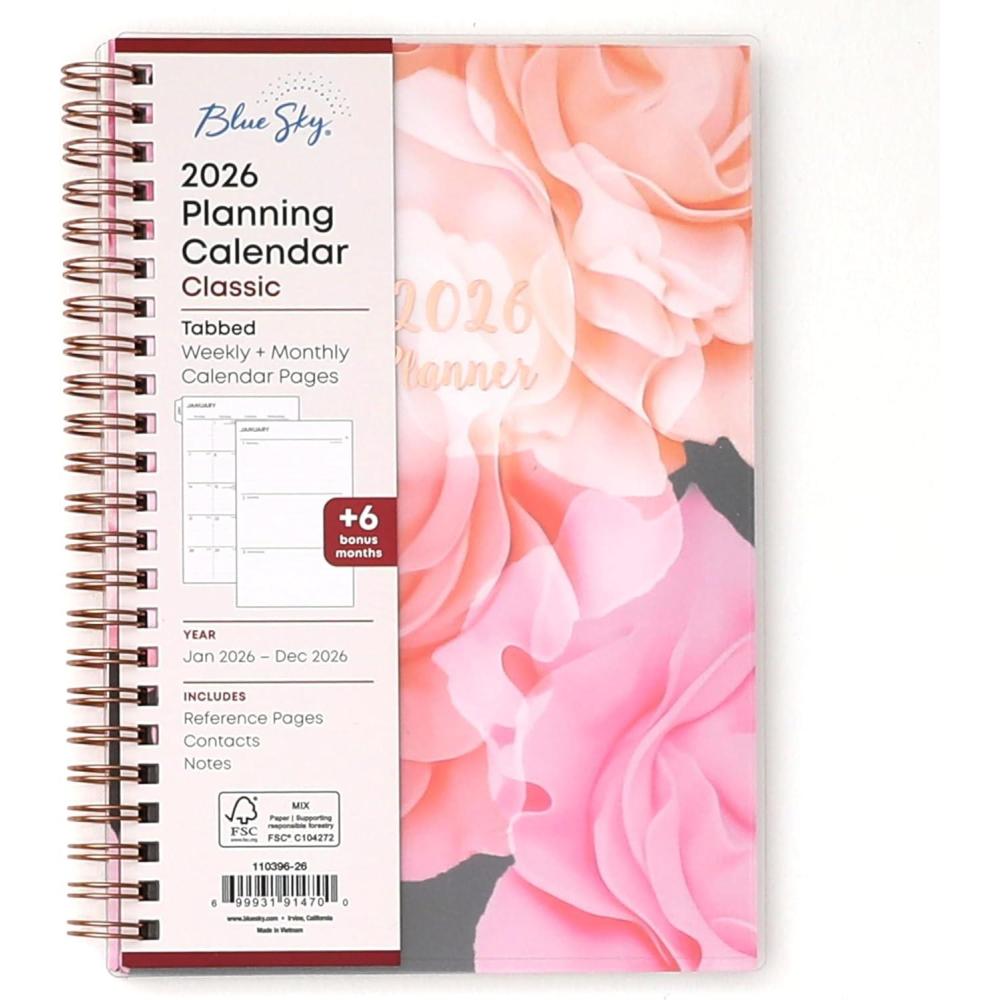 imageBlue Sky 2026 Weekly and Monthly Planner Calendar January 2026 December 2026 85quot x 11quot Flexible Cover Laminated Tabs Durable Twin Wire Binding Storage Pocket JoselynJoselyn 2026
