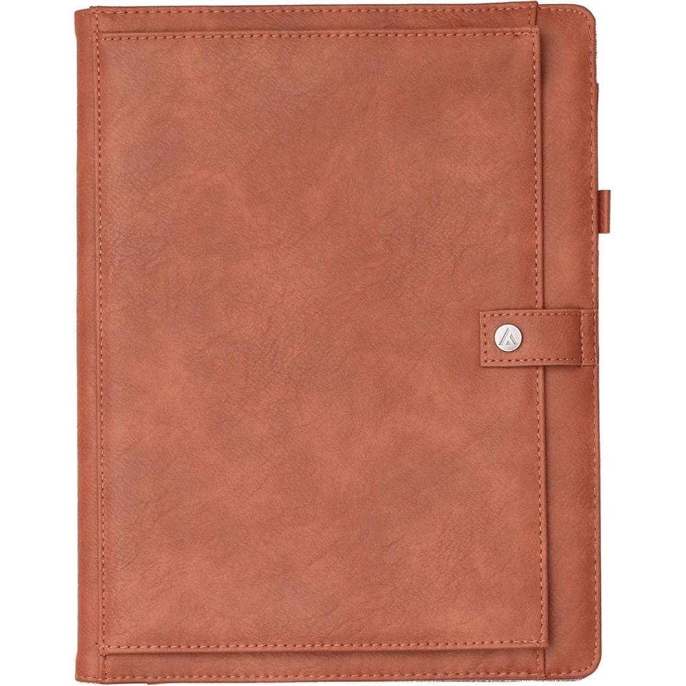 imageBlue Sky ASMBLD Faux Leather Padfolio 1213quot x 945quot Letter Size NonDated Professional Portfolio with Notepad Business Organizer for Meetings and Office TanTan